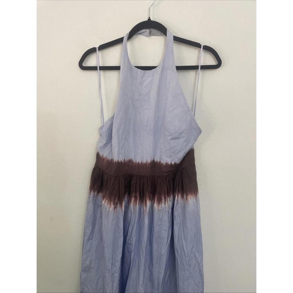 ALC Halter Blair Dress Ombré Tie Dye Brown Purple Beach Maxi Poplin size 10 $595 - Picture 10 of 13